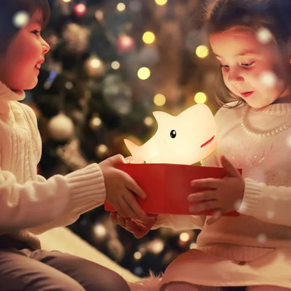 ZKLiLi Shark Night Light for Kid,Rechargeable Cute Squishy Lamp for Boys Girls Christmas Gifts