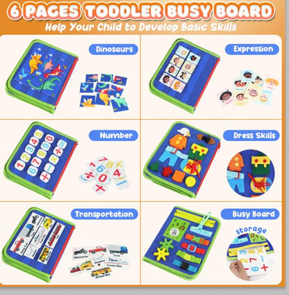 URMYWO Toddler Busy Board - Busy Book Montessori Toys Ages 3 and up - Preschool Learning Activities