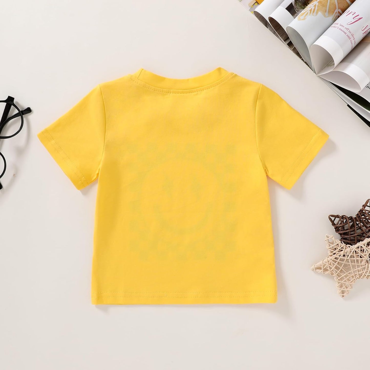 Happy Town Toddler Clothes Baby Boy Girl Smiley Face Shirt Short Sleeve T-Shirt Tee Summer Tops