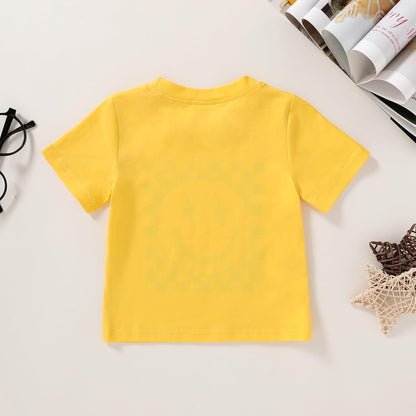 Happy Town Toddler Clothes Baby Boy Girl Smiley Face Shirt Short Sleeve T-Shirt Tee Summer Tops