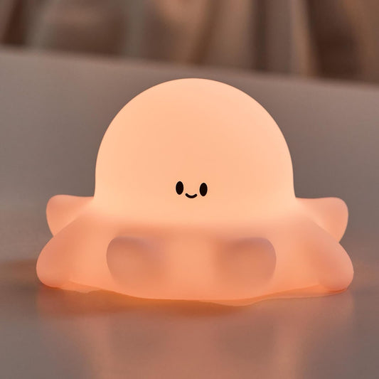 Cute Octopus Rechargeable Silicone Night Light for Kids, Dimmable Touch Control Nightlight with