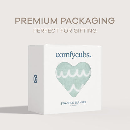 Comfy Cubs Muslin Swaddle Blankets Pack of 1 - 47 x 47 Inch Soft Cotton Baby Blanket Set, Large