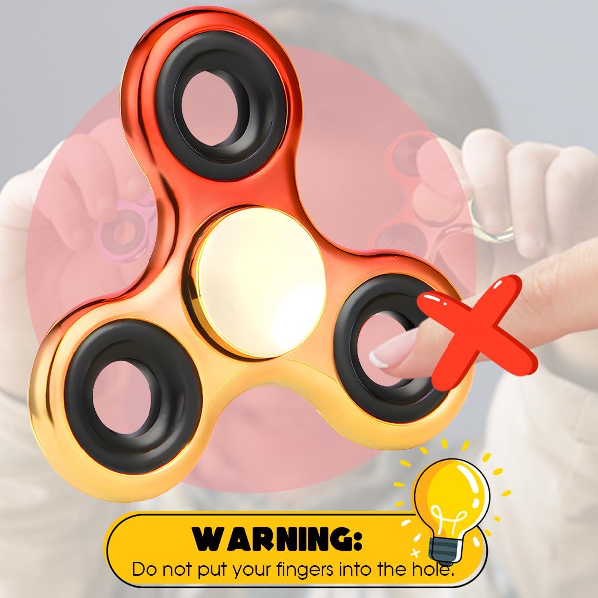 Fidget Spinner 2 Pack, Stress Reduction and Anxiety Relief Hand Spinner Ultra Stainless Steel