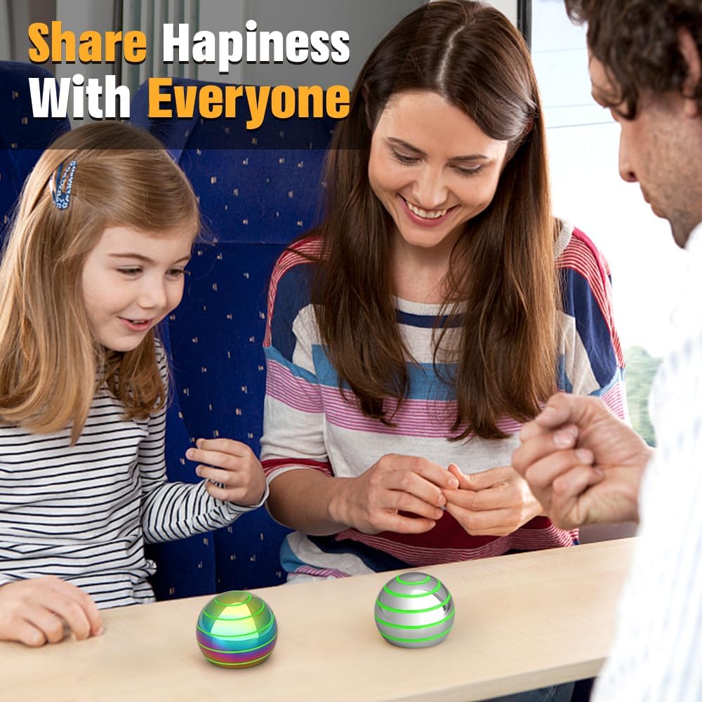 Kinetic Spinning Desk Toy Glow in The Dark for Kids Adults, Metal Full Body Optical Illusion Fidget