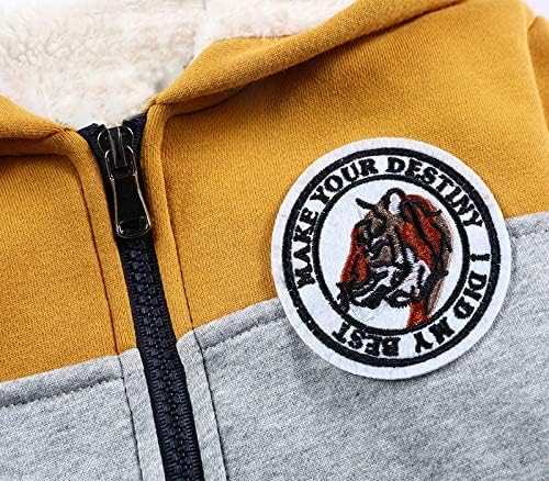 Bumeex Kids Boy's Girl's Sherpa Fleece Lined Jacket Spring Fall Winter Zip up Sweatshirt Hoodie