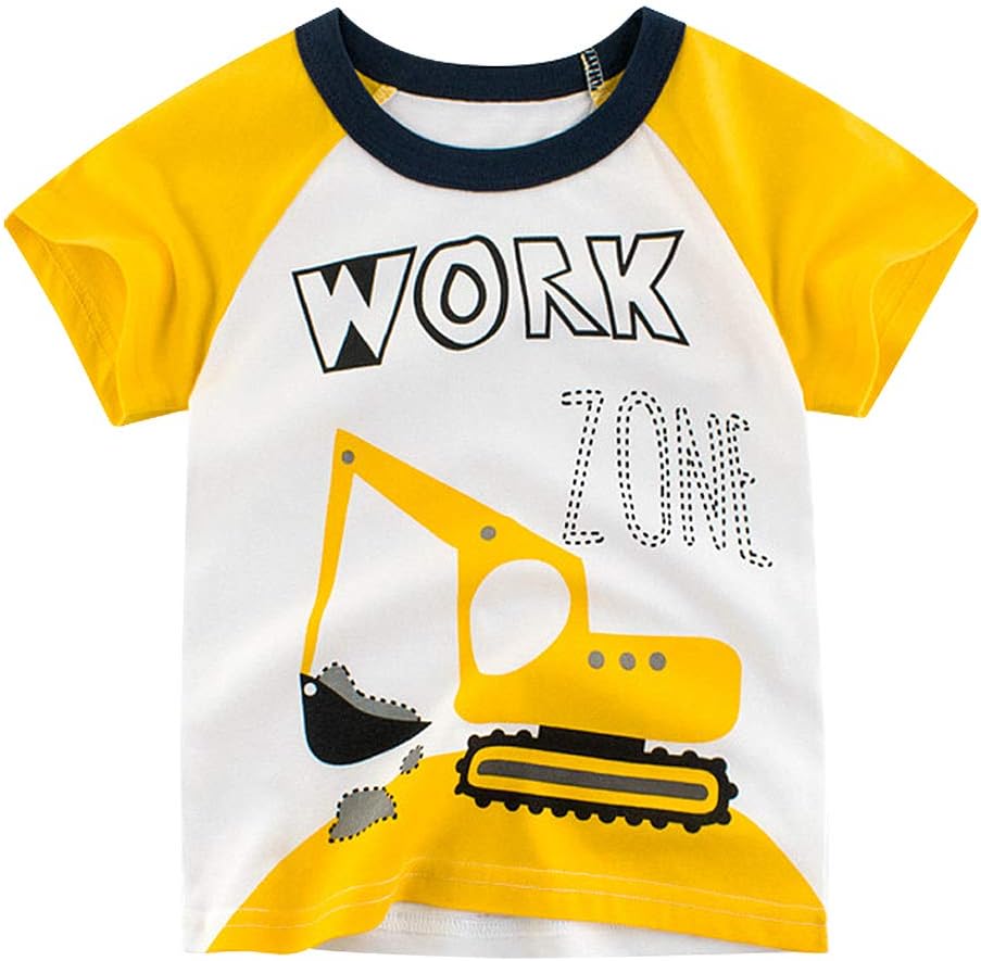 Boys' 4-Pack Excavator Short Sleeve Crewneck T-Shirts Top Tee Size 2-7 Years Toddler Boys' Value