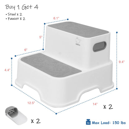 Harwaya Toddler Step Stool for Bathroom Sink 2 Pack, Kids Step Stools for Toilet Potty Training