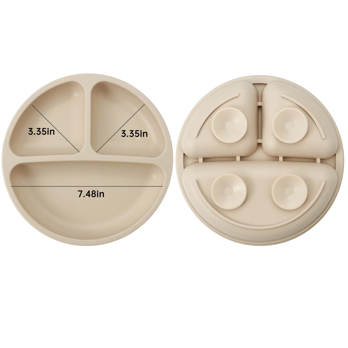PandaEar Silicone Baby Feeding Set with Divided Suction Plate