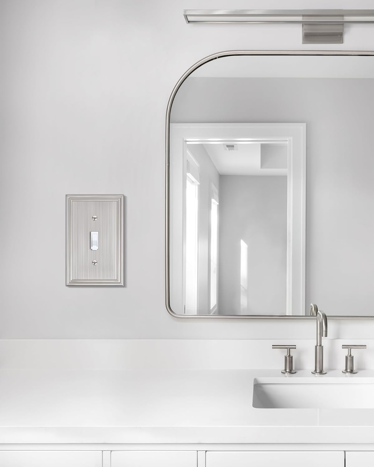 6-Pack Single Toggle Light Switch Cover Plate, Durable Solid Zinc Alloy Decorative Switch Plate
