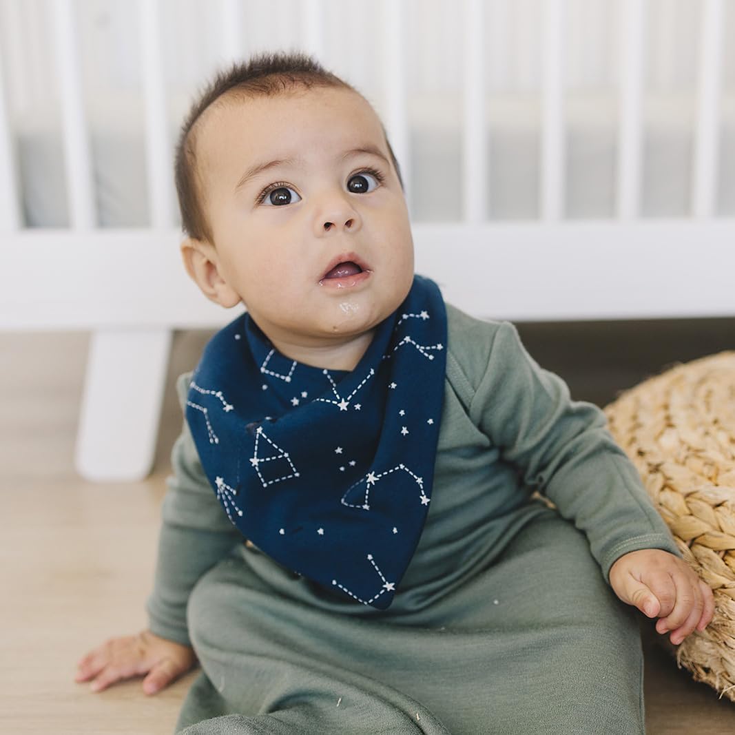 Woolino Merino Wool Baby Bibs - Highly Absorbent Bandana Bib with Cotton Outer Layer and Merino
