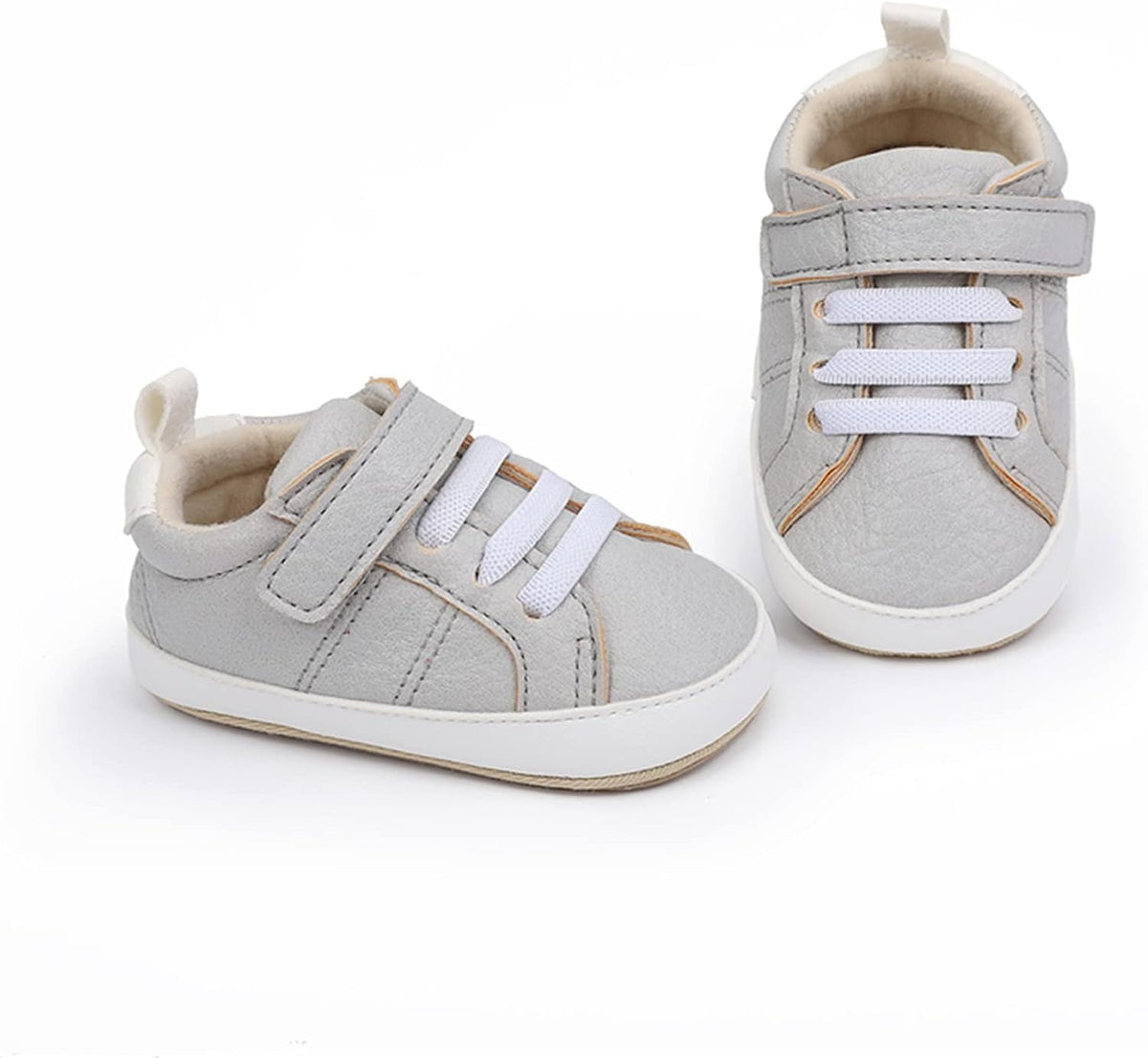 SOFMUO Baby Boys Girls High Top Ankle PU Leather Sneakers Soft Rubber Sole Infant Moccasins Newborn