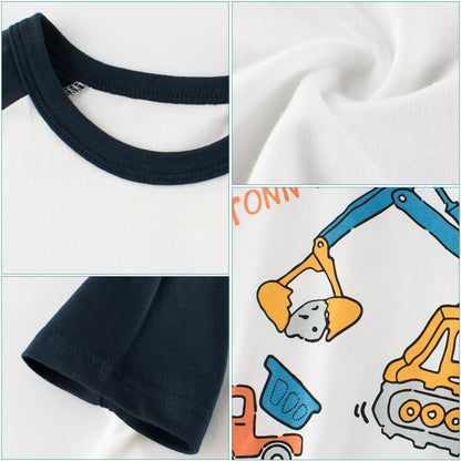 Boys' 4-Pack Excavator Short Sleeve Crewneck T-Shirts Top Tee Size 2-7 Years Toddler Boys' Value