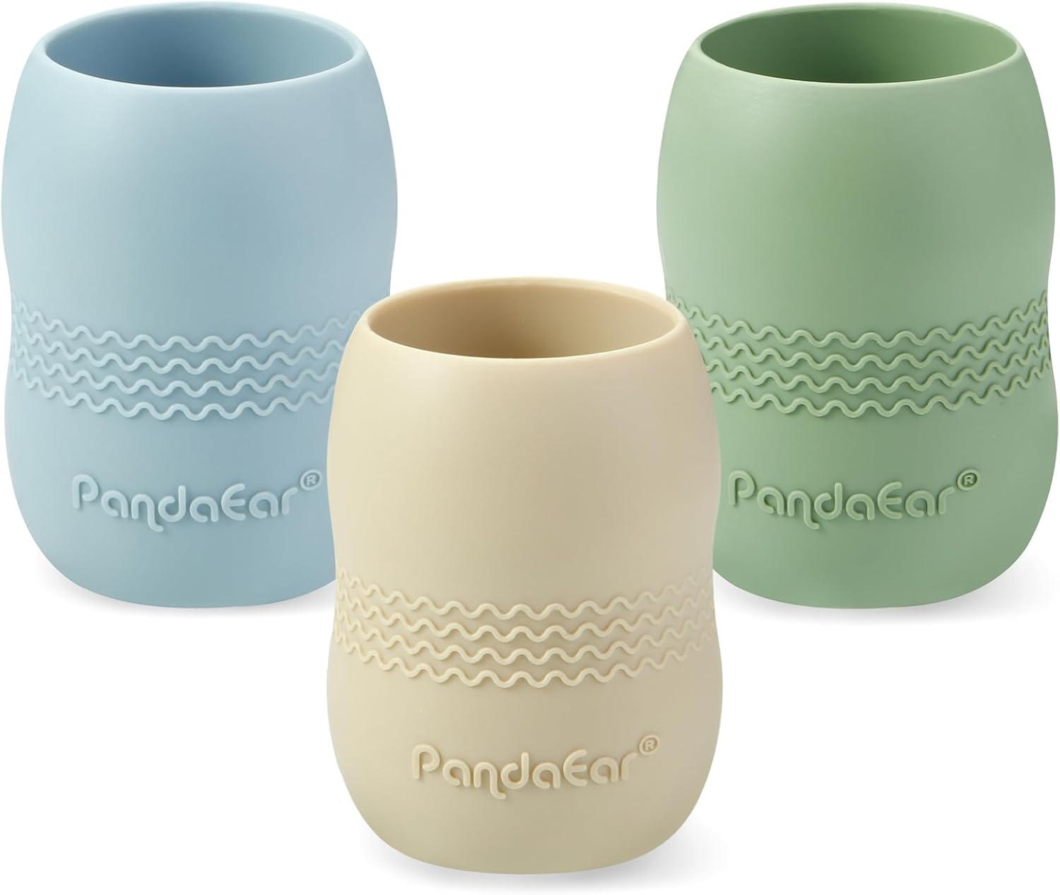 PandaEar 3 Pack 100% Tiny Silicone Drinking Training Cup for Baby and Toddler, Tiny Open Cups for