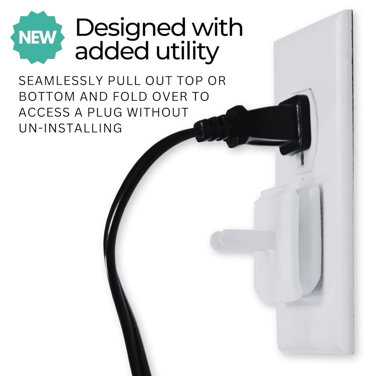 White Double Outlet Covers Baby Proofing (20 Pack, 40 Sockets) | Baby Proof Plug Covers for