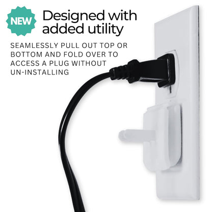White Double Outlet Covers Baby Proofing (20 Pack, 40 Sockets) | Baby Proof Plug Covers for
