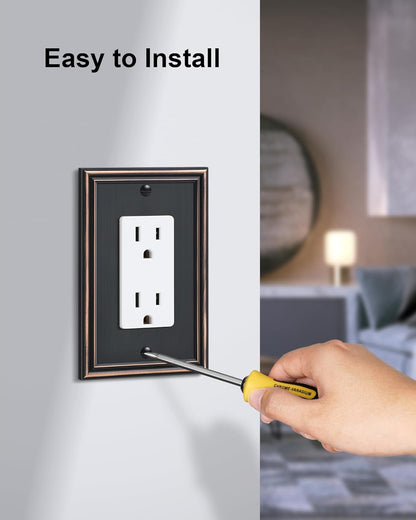 2-Pack Decorator Outlet Cover Plate, Aged Bronze Decorative Switch Plates and Outlet Covers