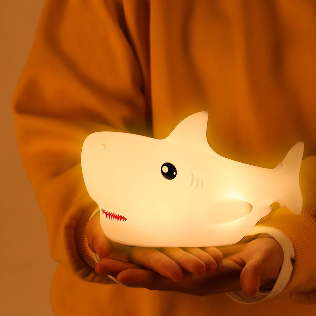 ZKLiLi Shark Night Light for Kid,Rechargeable Cute Squishy Lamp for Boys Girls Christmas Gifts