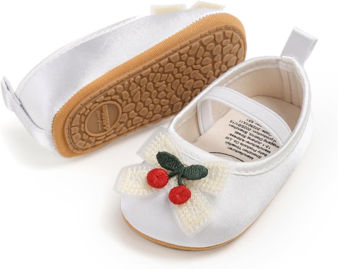 Baby Shoes Mary Jane Flats Non Slip Soft Sole Infant Toddler Sneakers First Walkers Party Christmas