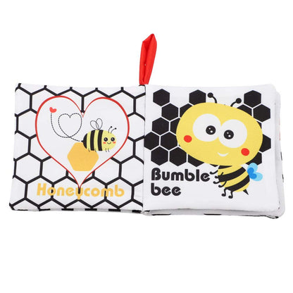 High Contrast Baby Books, Black and White Cloth Crinkle Books for Babies Infant Toys 0-3-6-12-18
