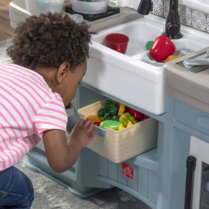 Step2 Timeless Trends Kids Kitchen Playset, Indoor/Outdoor Kitchenette, Interactive Play with