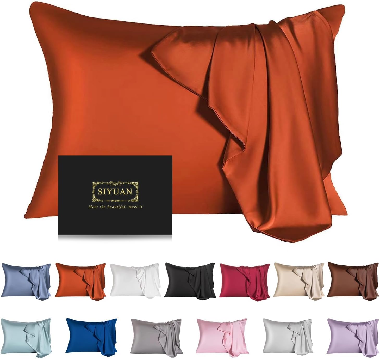 Mulberry Silk Pillowcase for Hair and Skin,Cooling Silk Pillow Case with Hidden Zipper,Allergen