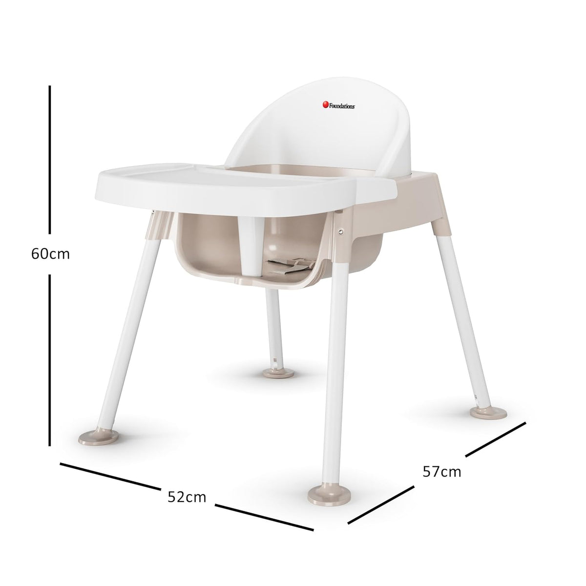 Foundations Secure Sitter 11" Feeding Chair, Stable “No Tip” Feet, 3-Point Adjustable Harness