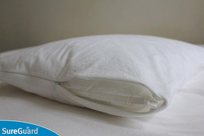 Set of 2 Euro Size SureGuard Pillow Protectors - 100% Waterproof, Bed Bug Proof, Hypoallergenic
