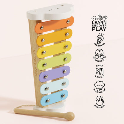 Le Toy Van – Wooden Musical Xylophone | Girl & Boy Colourful Musical Toy with 7 Delightful Sounding