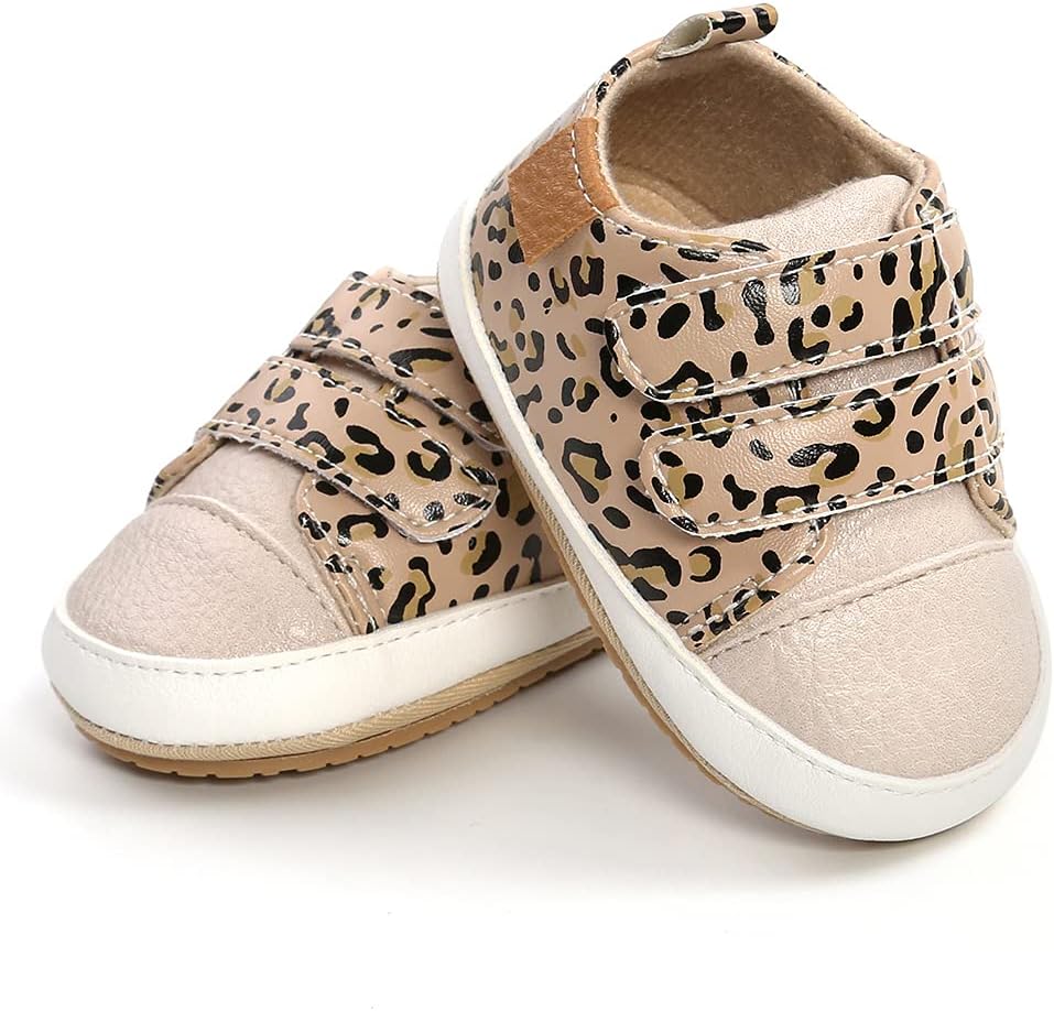 SOFMUO Baby Boys Girls High Top Ankle PU Leather Sneakers Soft Rubber Sole Infant Moccasins Newborn