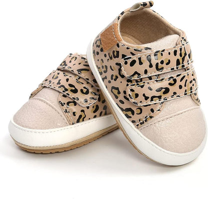 SOFMUO Baby Boys Girls High Top Ankle PU Leather Sneakers Soft Rubber Sole Infant Moccasins Newborn