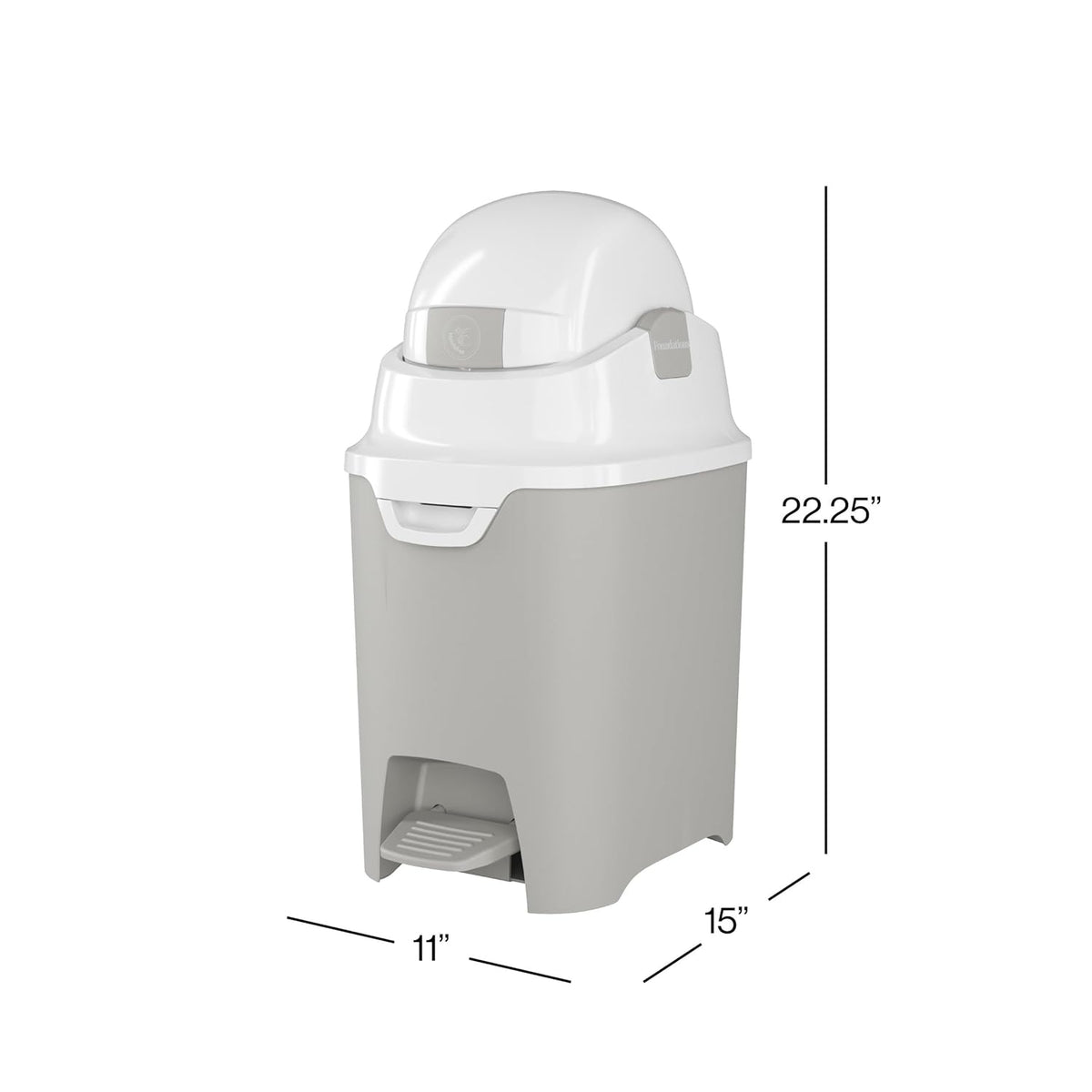 Foundations Mini Hands-Free Diaper Pail with Airtight Lid - Durable & Odorless Diaper Disposal