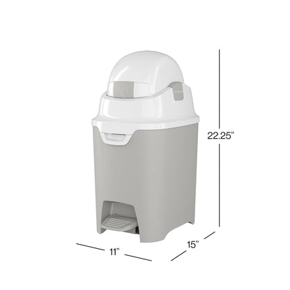 Foundations Mini Hands-Free Diaper Pail with Airtight Lid - Durable & Odorless Diaper Disposal