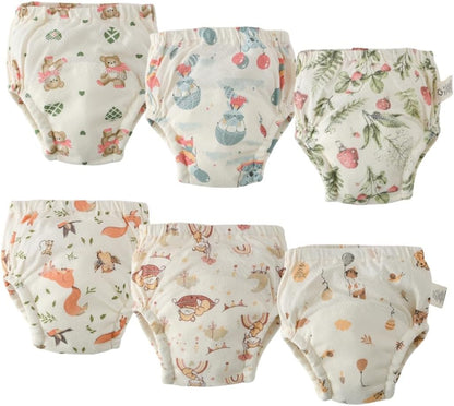 Baby Training Underpants,Soft Cotton Absorbent Potty Training Underwear For Baby Boys And Girls 6