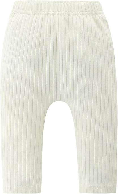 Baby and Toddler Girl's 5 Pack Cotton Ribbed Pull On Pants Leggings 0-4 Years