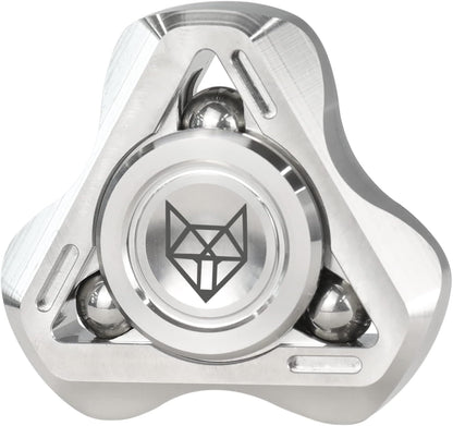 FREELOVE Upgraded Fox Metal Fidget Spinner for Adults, Steel/Glow Balls Clicking Noise, Mini Small