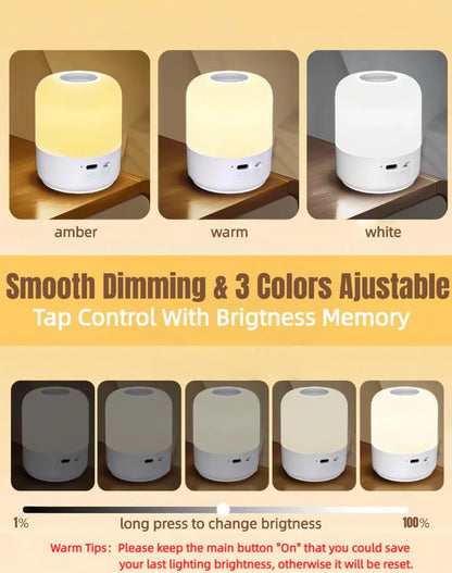 Jaypurling Portable Baby Night Light, 3 Colors Egg Light for Nursery, Mini Bedside Table Lamp for