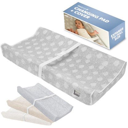 Jool Baby Soft Changing Pad + Washable Cover, Non-Slip - Fits Standard Changing Tables & Dressers