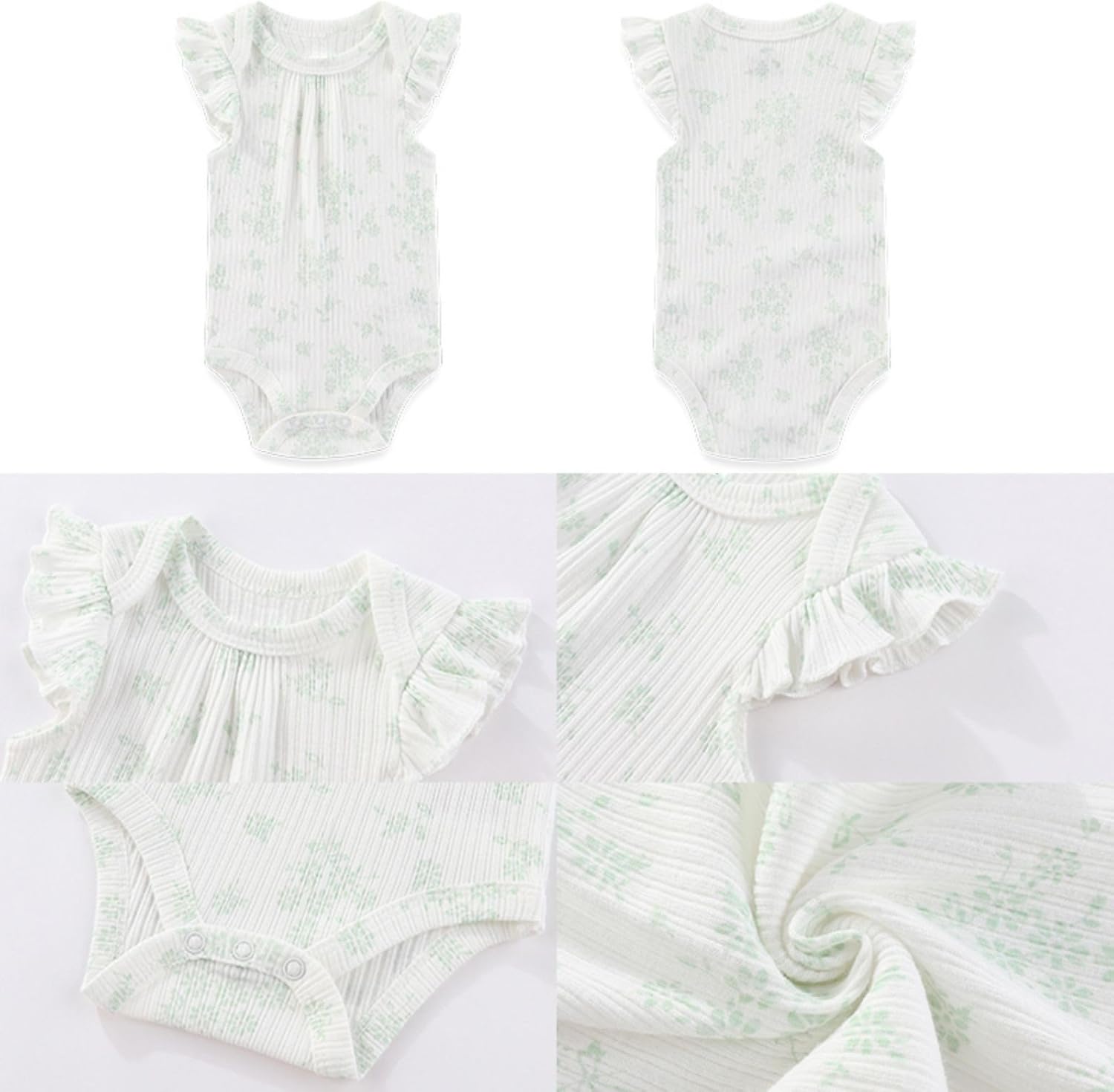 Four Seasons Baby Boy Girl Bodysuits 5-Pack Cotton Comfort Short Sleeve Baby Clothes Soft Infant