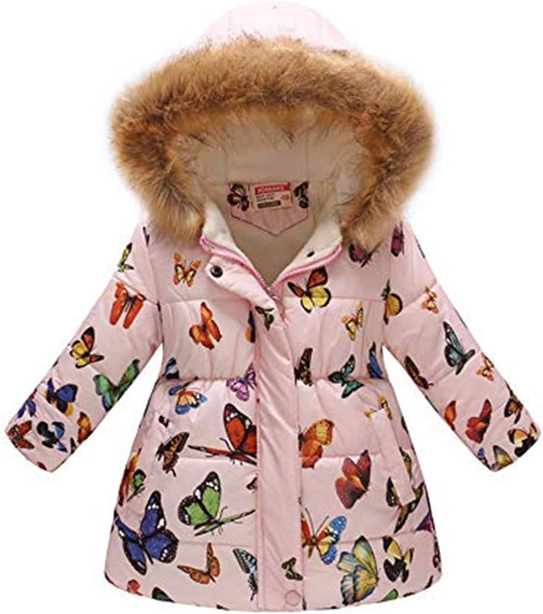 Miss Bei Girl's Winter Coat Jacket Hooded Kids Toddler Flower Print Parka Outwear Warm Cotton