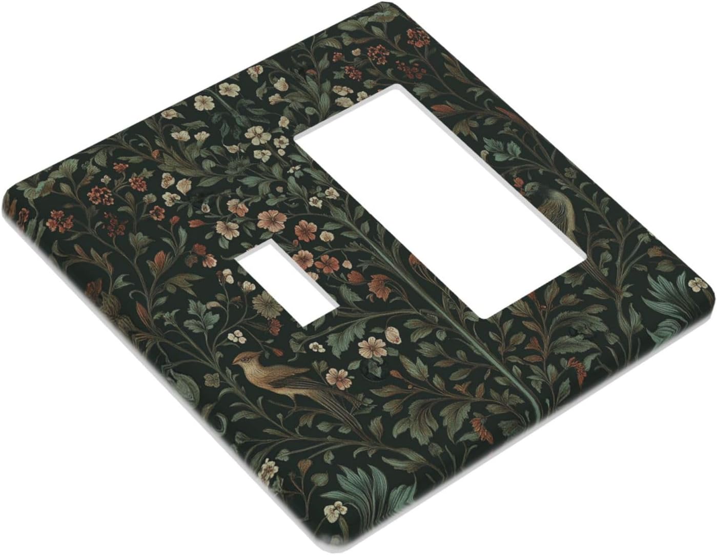 Outlet Covers Vintage Morris Colorful Flower Green Leaf 1 Toggle 1 Rocker Combination Decorative