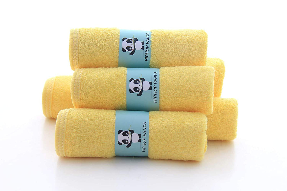 HIPHOP PANDA Baby Washcloths, Rayon Made from Bamboo - 2 Layer Ultra Soft Absorbent Newborn Bath