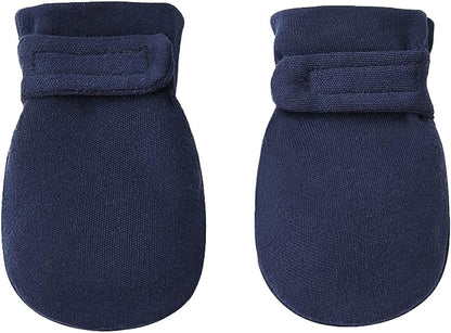 Newborn Baby No Scratch Mittens Stay On, 100% Cotton Breathable, Adjustable Infant Gloves for Baby