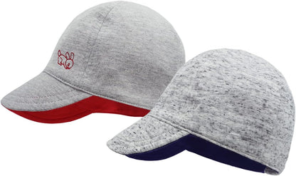Keepersheep Baby Reversible Baseball Cap Infant Sun Hat, Cotton Knit Soft Brim for Infant Toddler