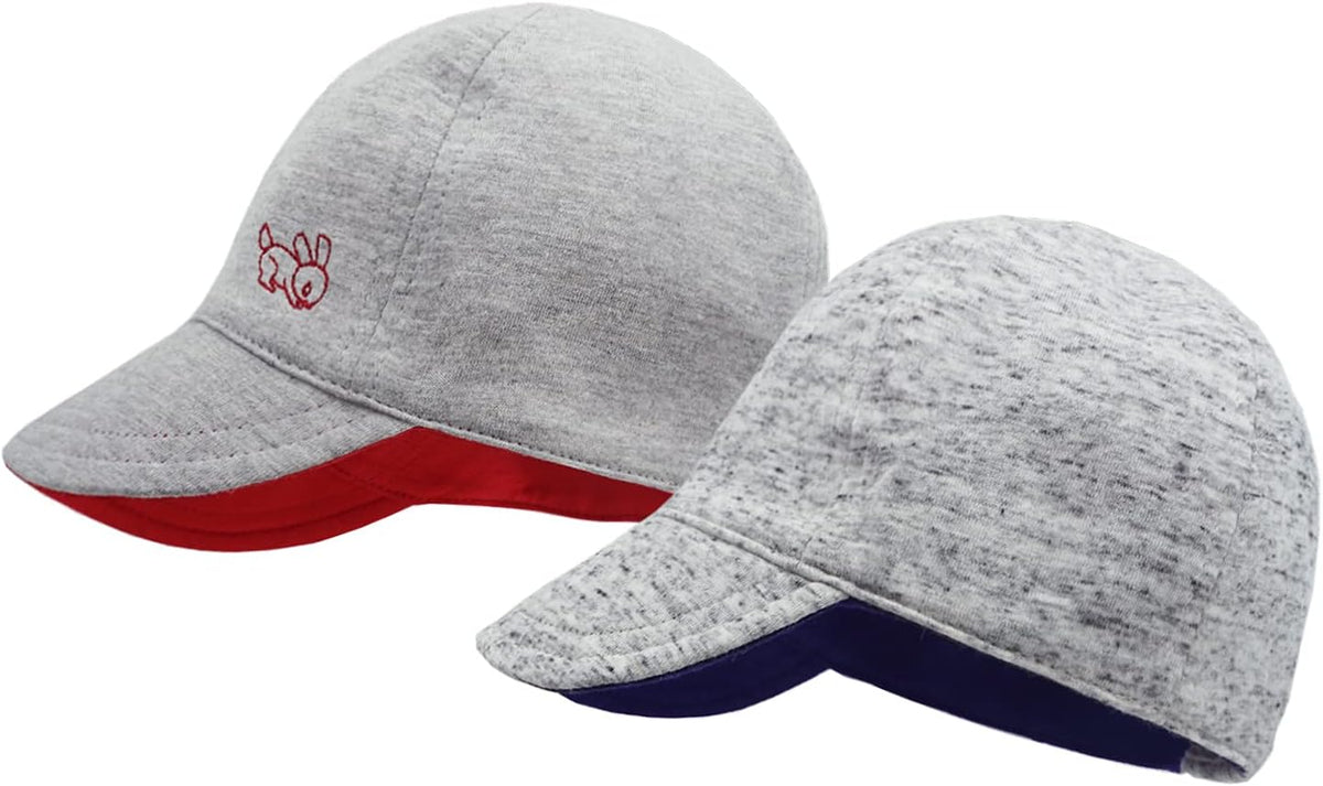 Keepersheep Baby Reversible Baseball Cap Infant Sun Hat, Cotton Knit Soft Brim for Infant Toddler