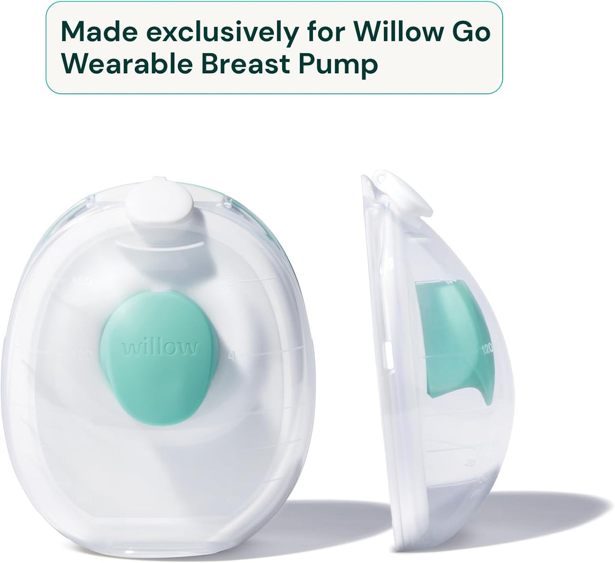 Willow Go - 7oz Reusable Milk Containers with Splash Guard - for use with Willow Go Hands Free