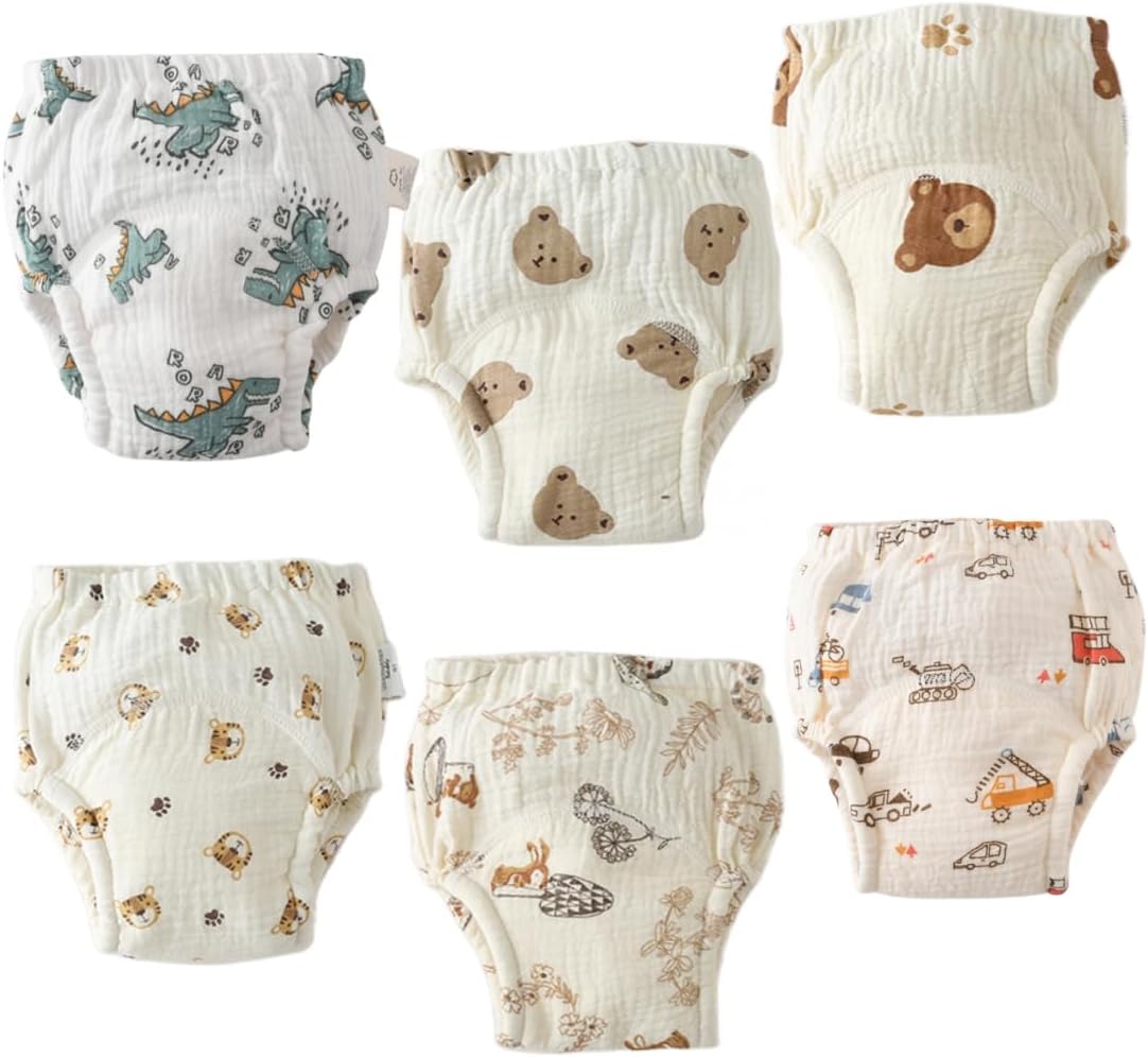 Baby Training Underpants,Soft Cotton Absorbent Potty Training Underwear For Baby Boys And Girls 6