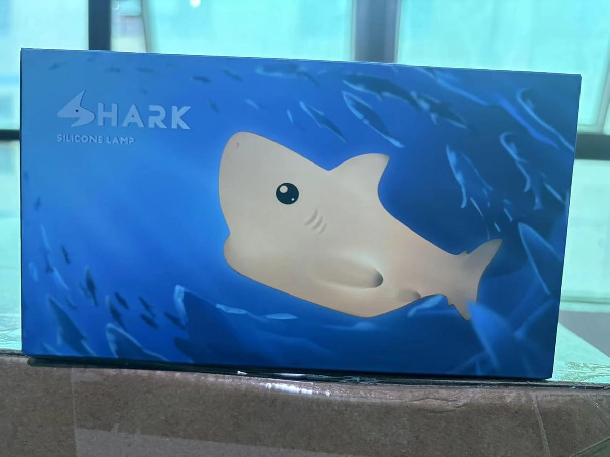 LOVERUIS Shark Night Light for Children, 7 Color Changing LED Portable Touch Baby Lamp, USB