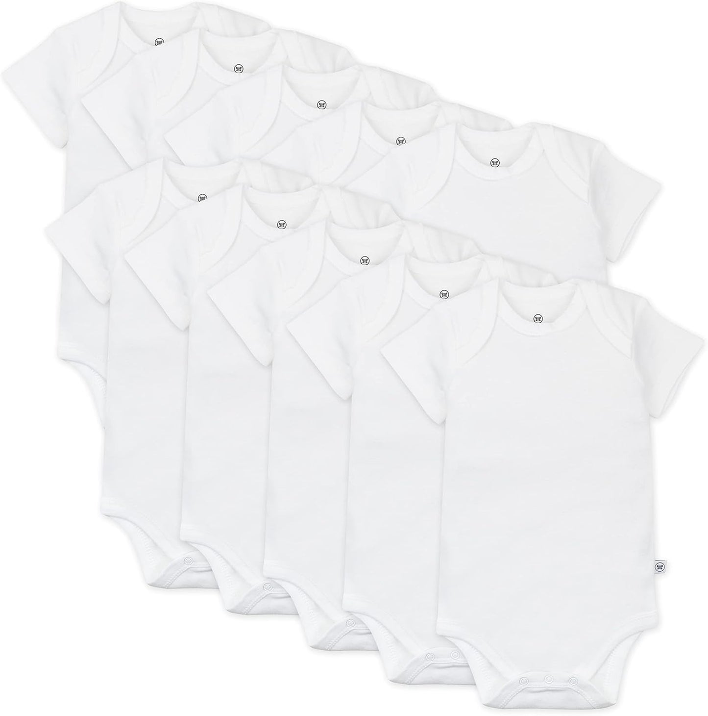 HonestBaby unisex-baby 10-pack Short Sleeve Bodysuits One-piece 100% Organic Cotton for Infant Baby
