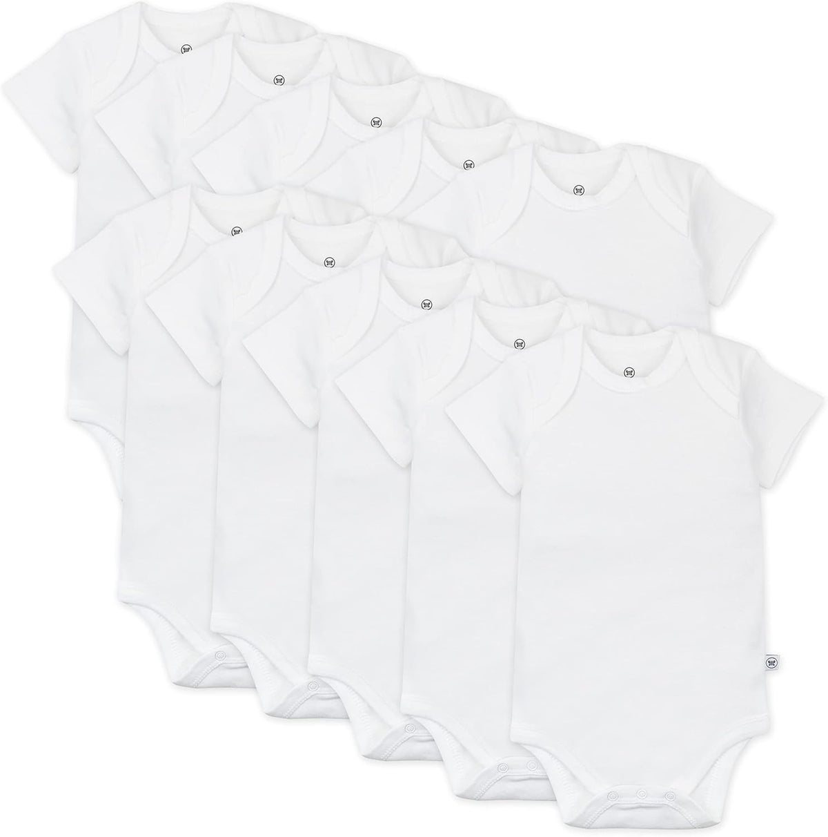 HonestBaby unisex-baby 10-pack Short Sleeve Bodysuits One-piece 100% Organic Cotton for Infant Baby