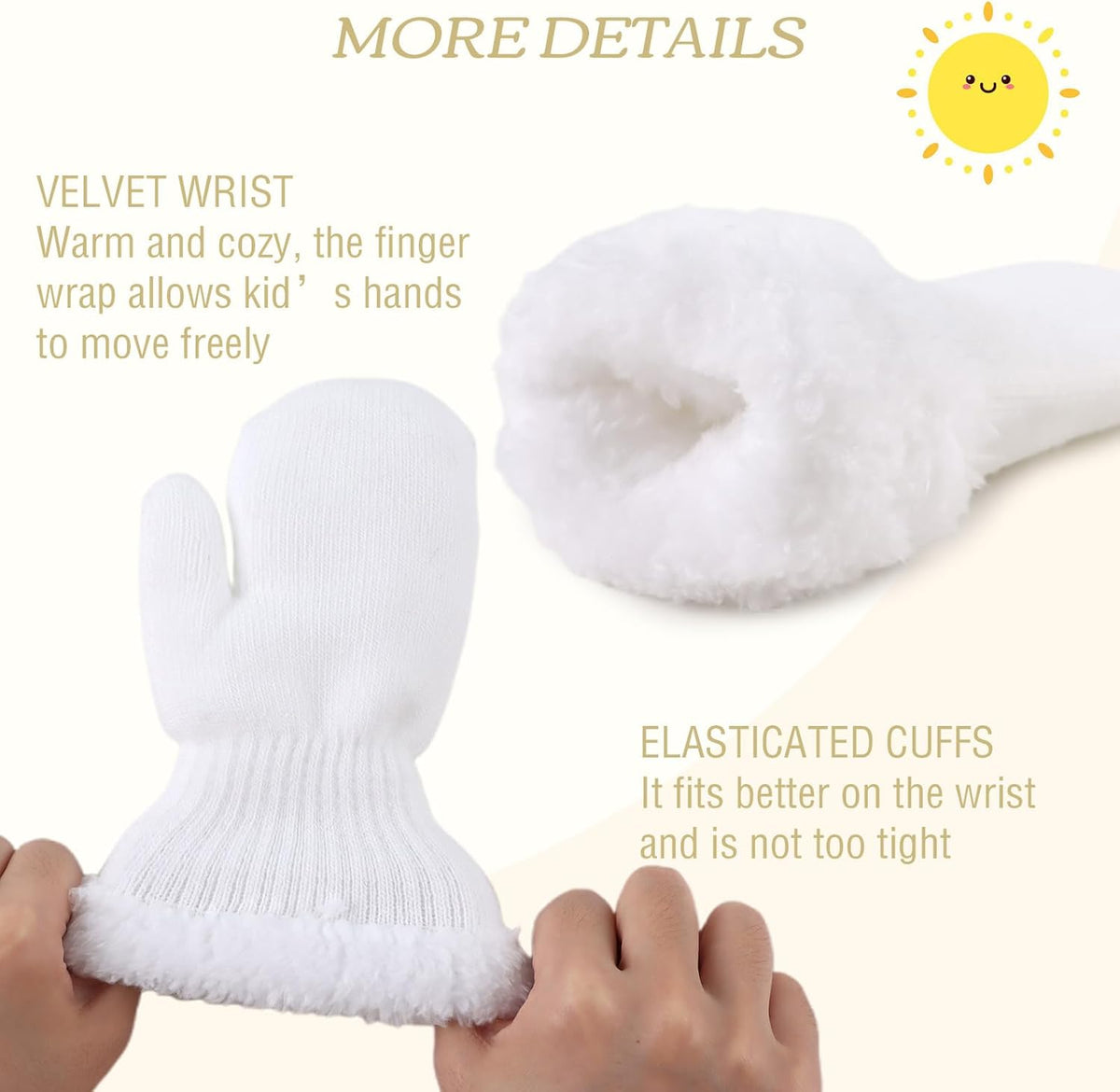 PESAAT Baby Girl Mittens Fleece Toddler Boy Mittens Warm Kids Winter Gloves Unisex Cold Weather